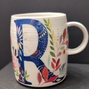 Anthropologie,Starla Halfmann Monogrammed Ceramic Coffee Mug.
